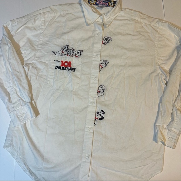 Vtg 90s Disney By JouJou 101 Dalmations Embroidered Shirt - Picture 1 of 7
